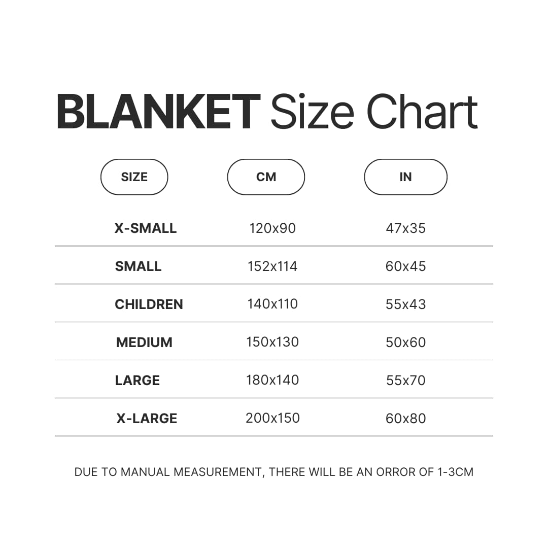 Blanket Size Chart - Cbum Cbum Merch