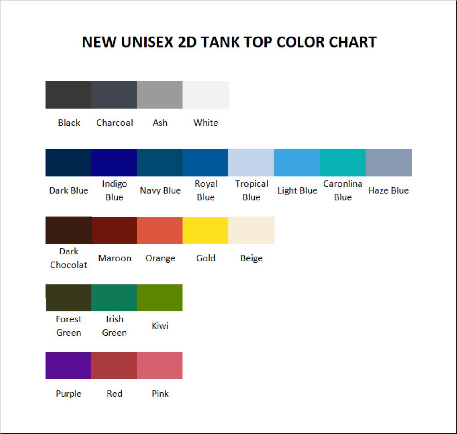tank top color chart - Cbum Cbum Merch